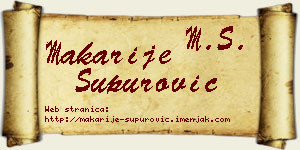 Makarije Supurović vizit kartica
